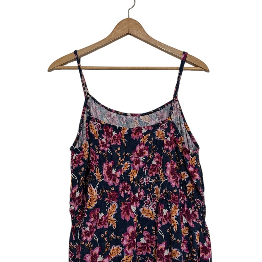 Old Navy Midi Cami Dress Size 2X Navy Pink Floral Pockets - Picture 9 of 12